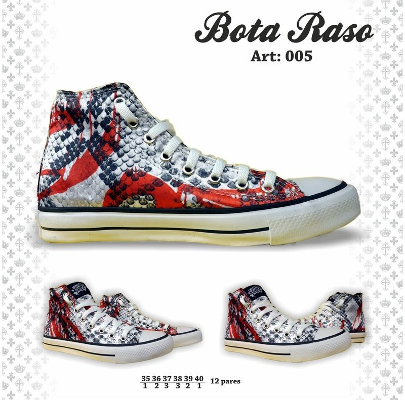 Botita Raso Art.5 Plata / Rojo