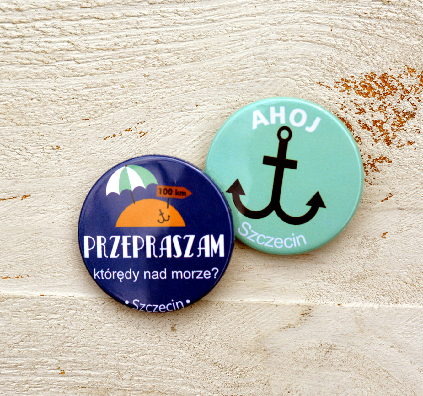 ZESTAW PRZYPINEK AHOJ&amp;PRZEPRASZAM