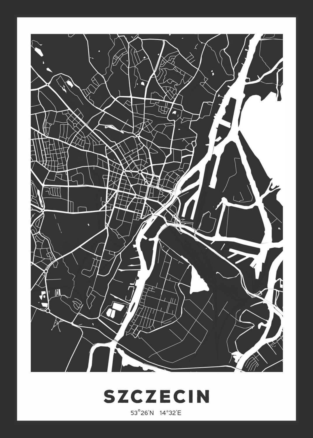 PLAKAT MAPA BLACK