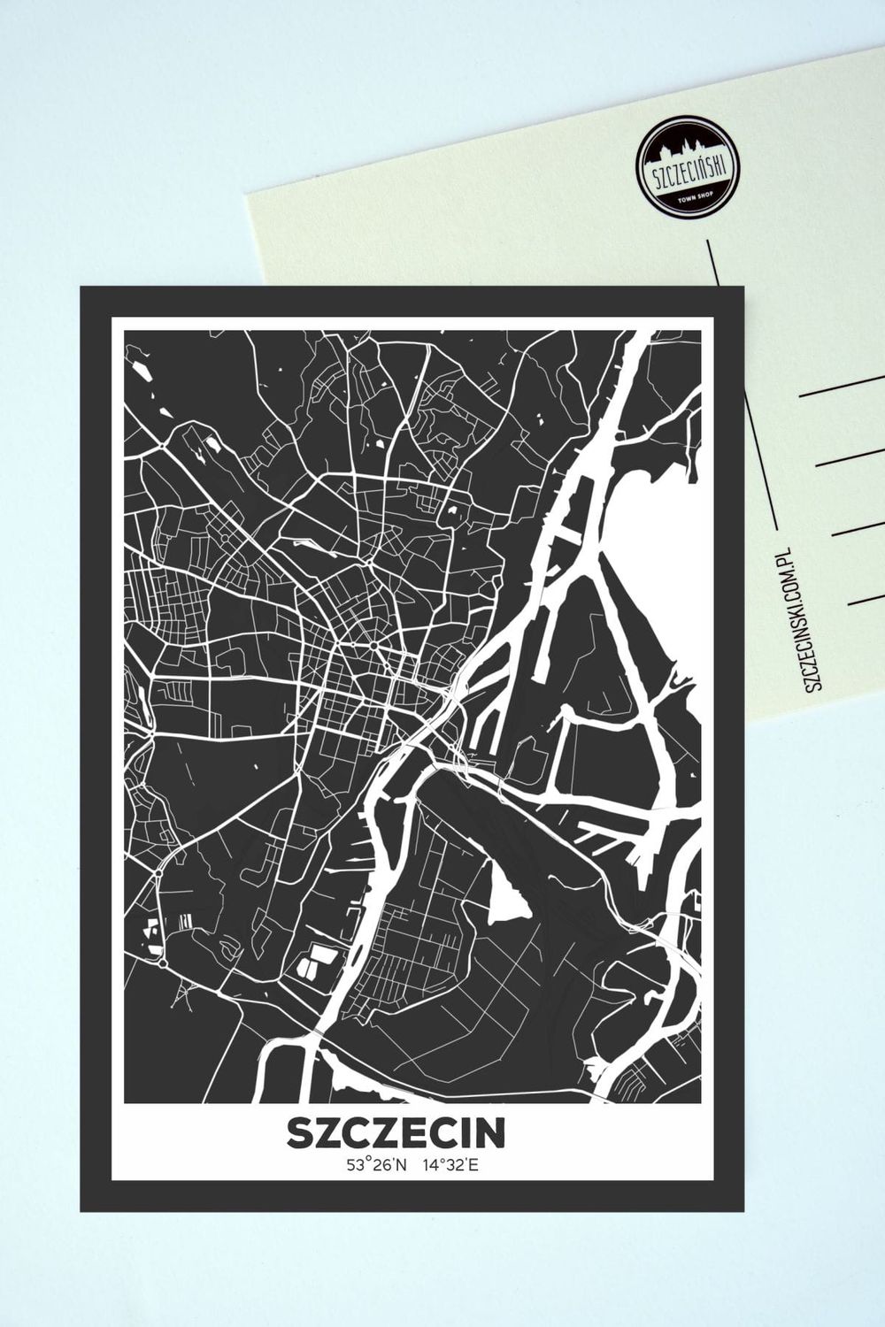 POCZTÓWKA MAPA BLACK