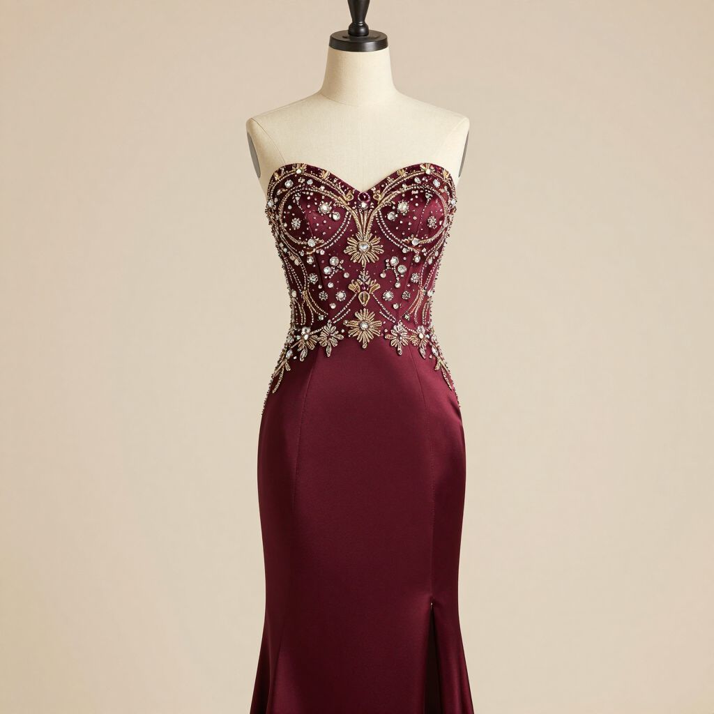 Vestido de fiesta con pedrería