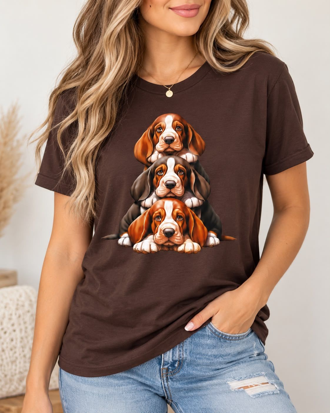 T-Shirt Unisex Basset Hound Dog Graphic Tee
