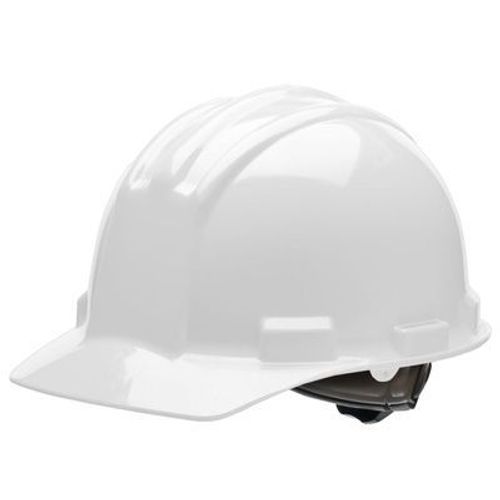 BULLARD® WHITE HDPE CAP STYLE HARD HAT WITH RATCHET/4 POINT RATCHET SUSPENSION