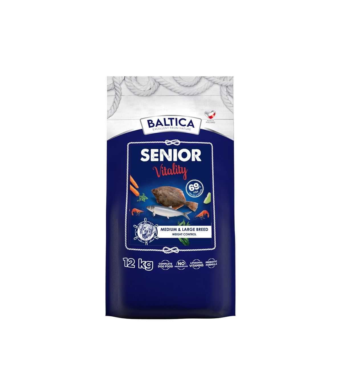 BALTICA EXCELLENT - Ryby Bałtyckie dla Seniorów (Vitality) ras dużych i olbrzymich 12 kg
