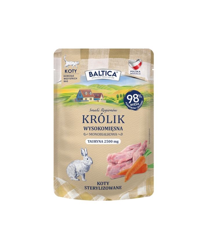 BALTICA SMAKI REGIONÓW - Karma mokra dla kota Królik Monoproteina 100g
