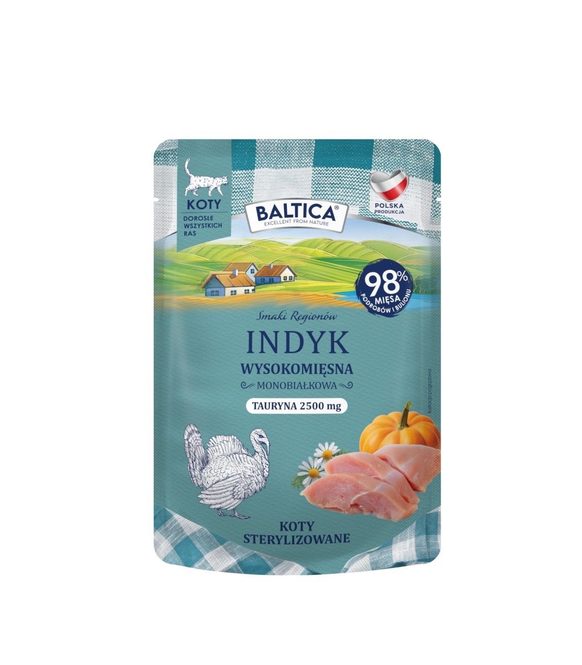 BALTICA SMAKI REGIONÓW - Karma mokra dla kota Indyk Monoproteina 100g
