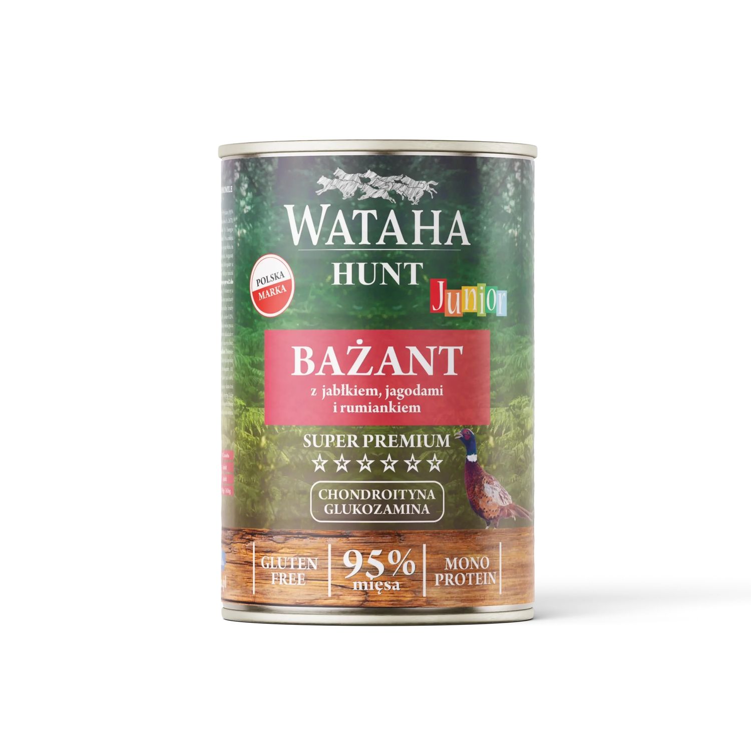 WATAHA HUNT Junior Karma Mokra Bażant jabłko, jagody i rumianek 400g