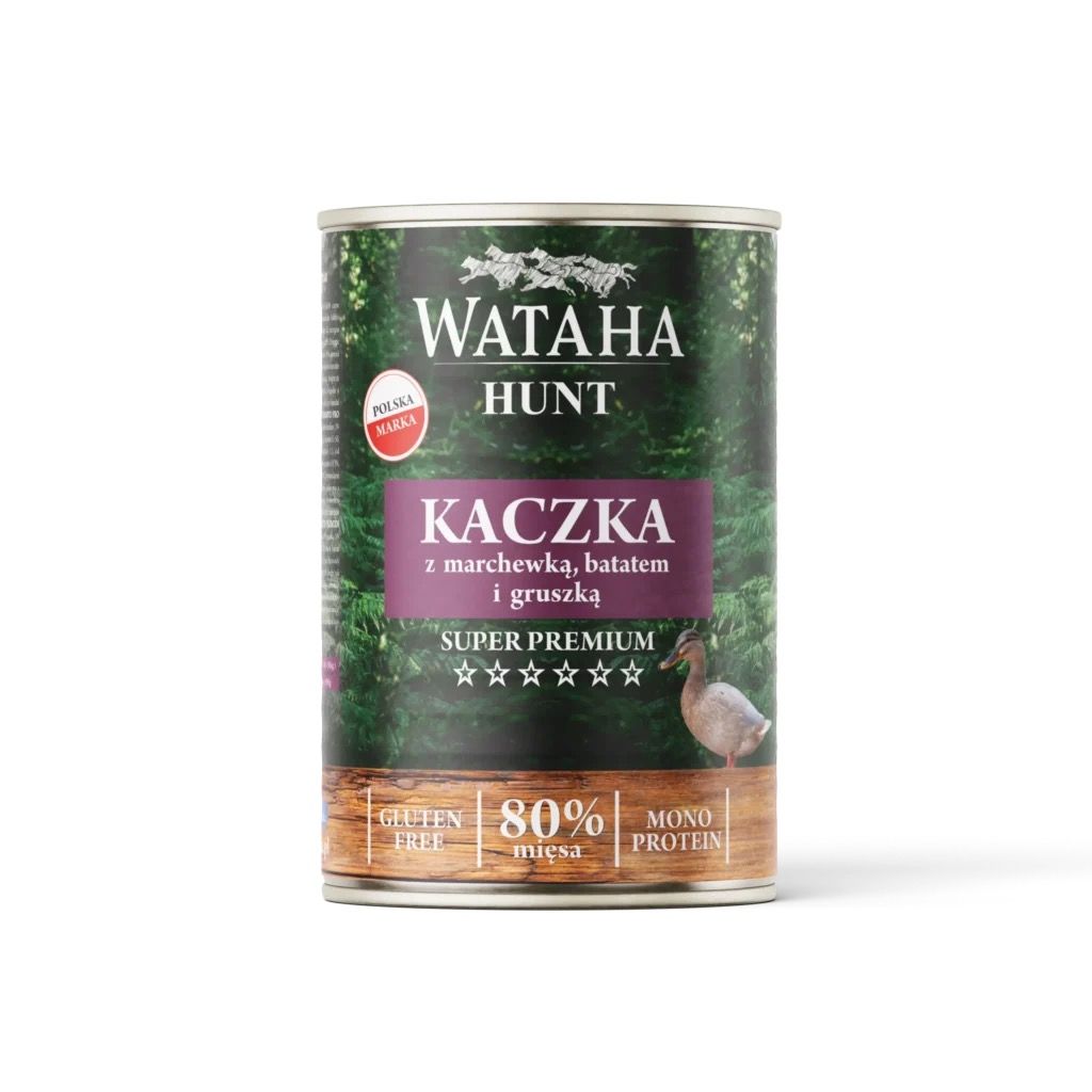 WATAHA HUNT Karma Mokra Kaczka z marchewką, batatem i gruszką 400g