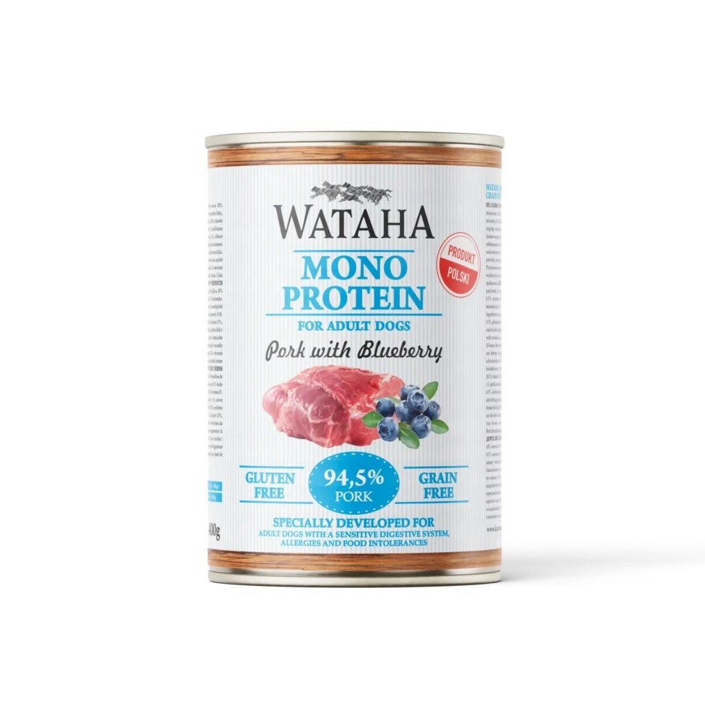WATAHA MONO PROTEIN - Karma Mokra Wieprzowina z borówką 400g