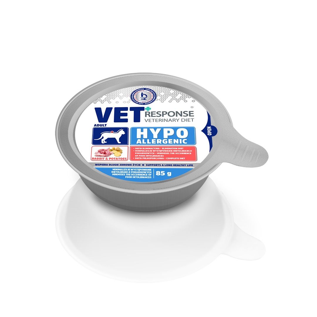 VET RESPONSE HYPOALLERGENIC karma mokra dla kota królik 4 x 85 g