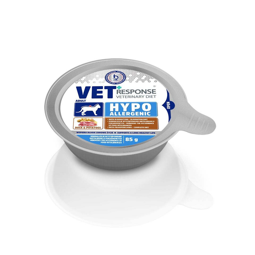 VET RESPONSE HYPOALLERGENIC karma mokra dla kota kaczka 4 x 85 g