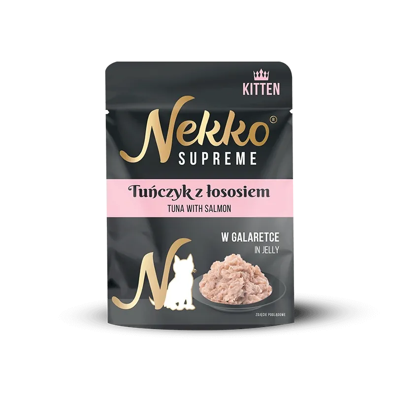 NEKKO SUPREME KITTEN TUŃCZYK Z ŁOSOSIEM w galaretce 70g