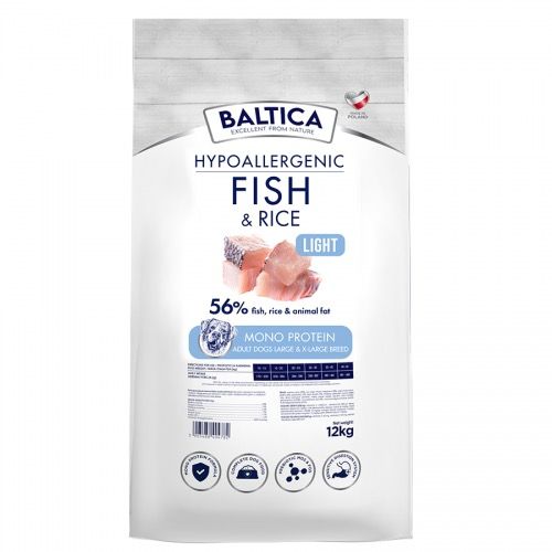 BALTICA NUTRACEUTIC -Ryba z ryżem (Light) dla ras dużych i olbrzymich karma 12kg
