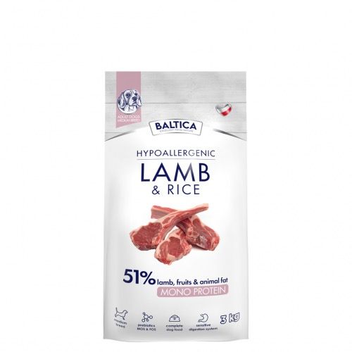 BALTICA NUTRACEUTIC - Jagnięcina z ryżem dla ras średnich karma 3kg