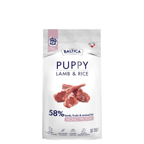 BALTICA NUTRACEUTIC  - Jagnięcina z ryżem dla szczeniąt wszystkich ras karma 3kg