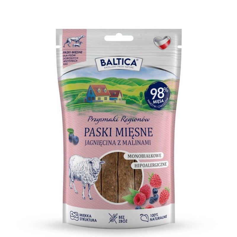 BALTICA SMAKI REGIONÓW -Mięsne paski jagnięcina z malinami 90g