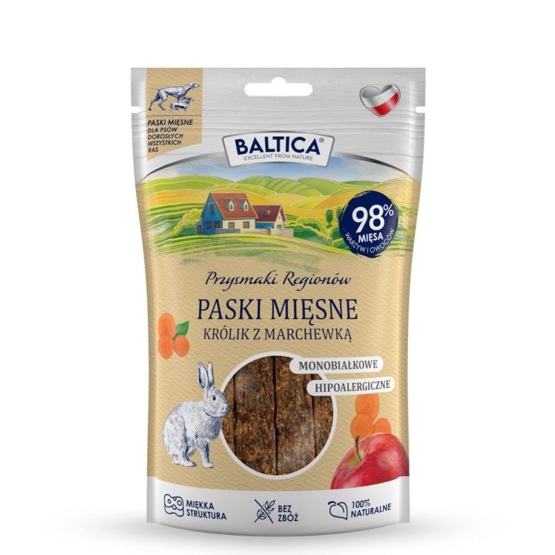 BALTICA SMAKI REGIONÓW -Mięsne paski królik z marchewką 90g