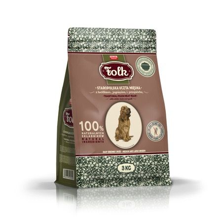 FOLK  Karma dla psów średnich i dużych ras z Królikiem, Jagnięciną i Przepiórką (Staropolska Uczta) 3 kg