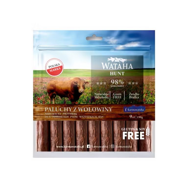 WATAHA HUNT -Naturalny przysmak dla psa z wołowiny – 98% mięsa