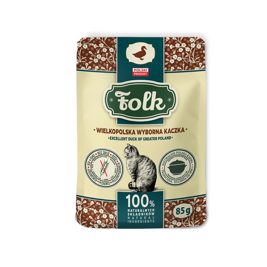 FOLK Karma mokra dla kota - Wielkopolska wyborna kaczka saszetka 85 g