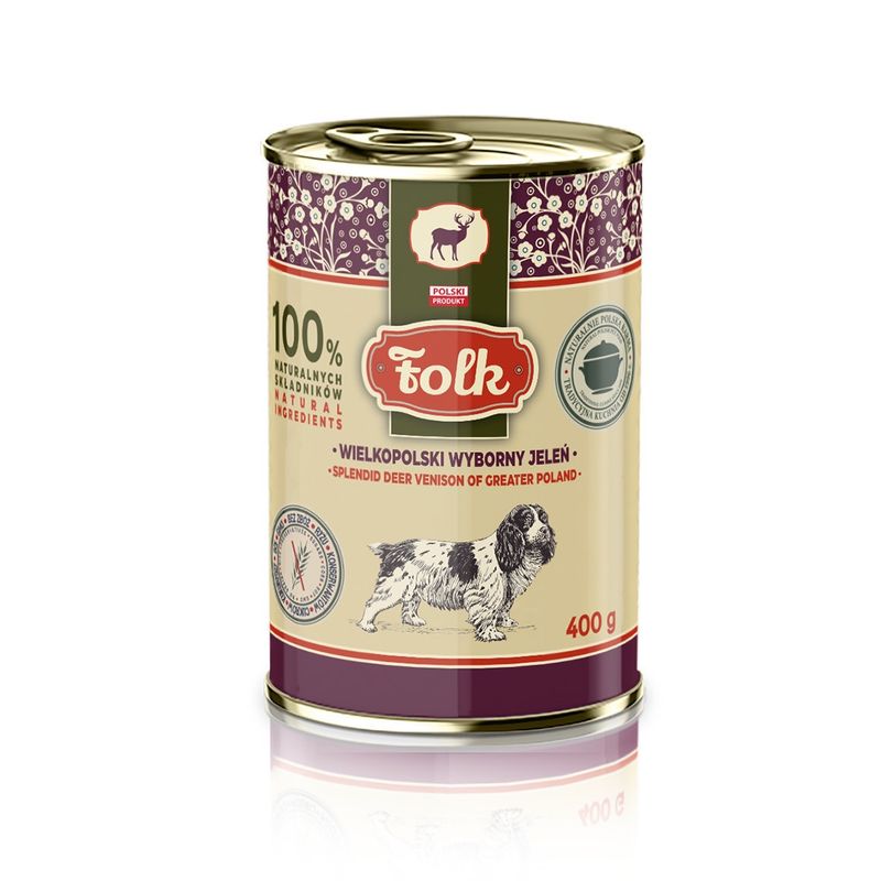FOLK Karma mokra dla psa - Wielkopolski wyborny jeleń 400 g