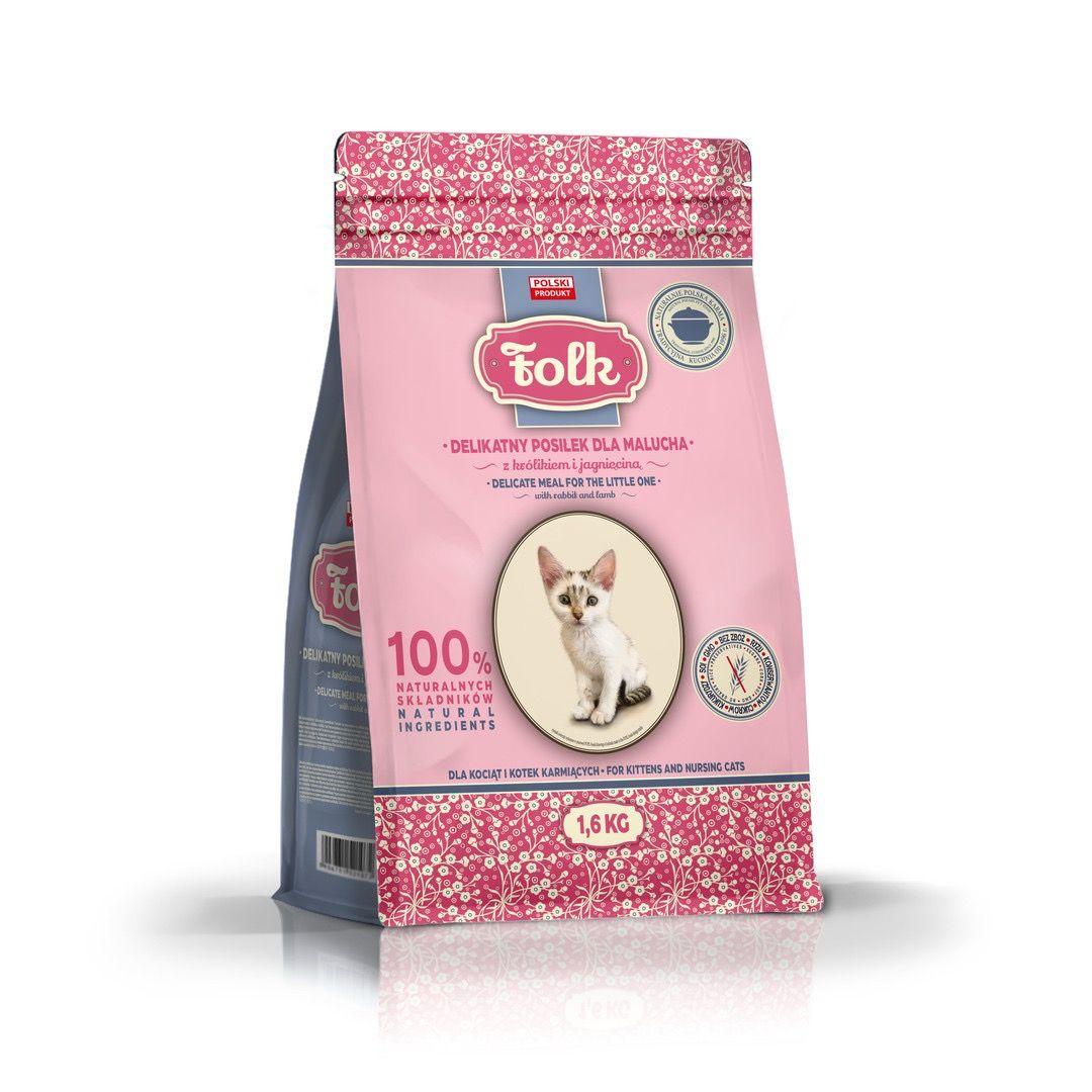 FOLK KITTEN - Delikatny posiłek dla malucha z królikiem i jagnięciną 1,6 kg