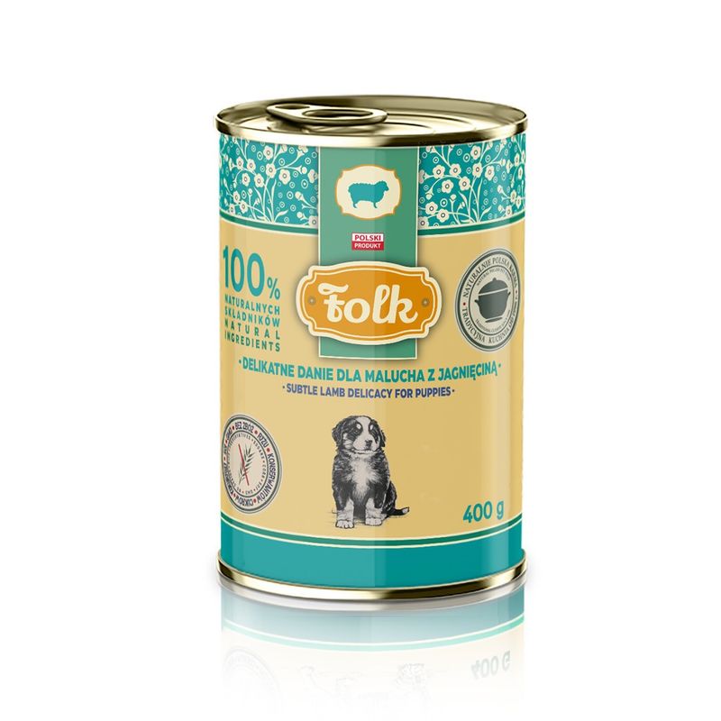 FOLK JUNIOR Karma mokra dla psa Delikatne danie dla malucha z jagnięciną 400 g