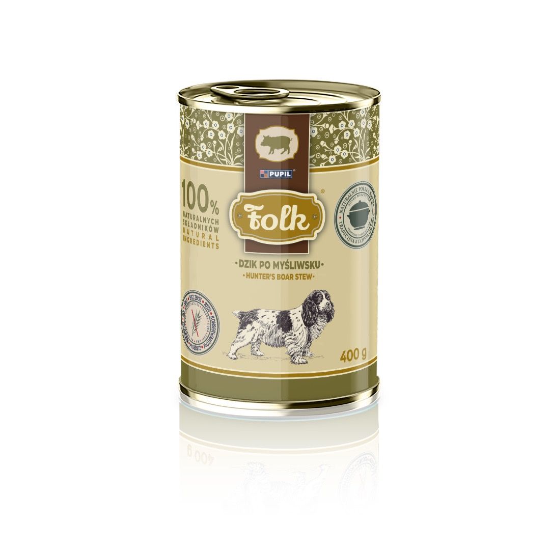 FOLK Karma mokra dla psa - Dzik po myśliwsku 400 g