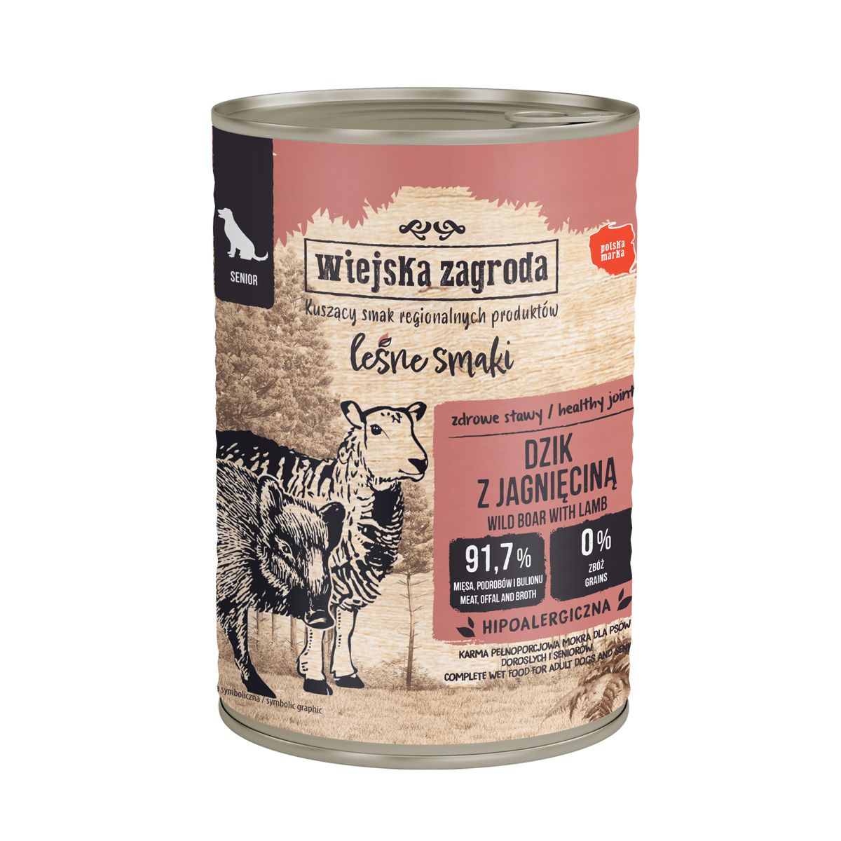 WIEJSKA ZAGRODA Dzik z jagnięciną 400 g (senior)