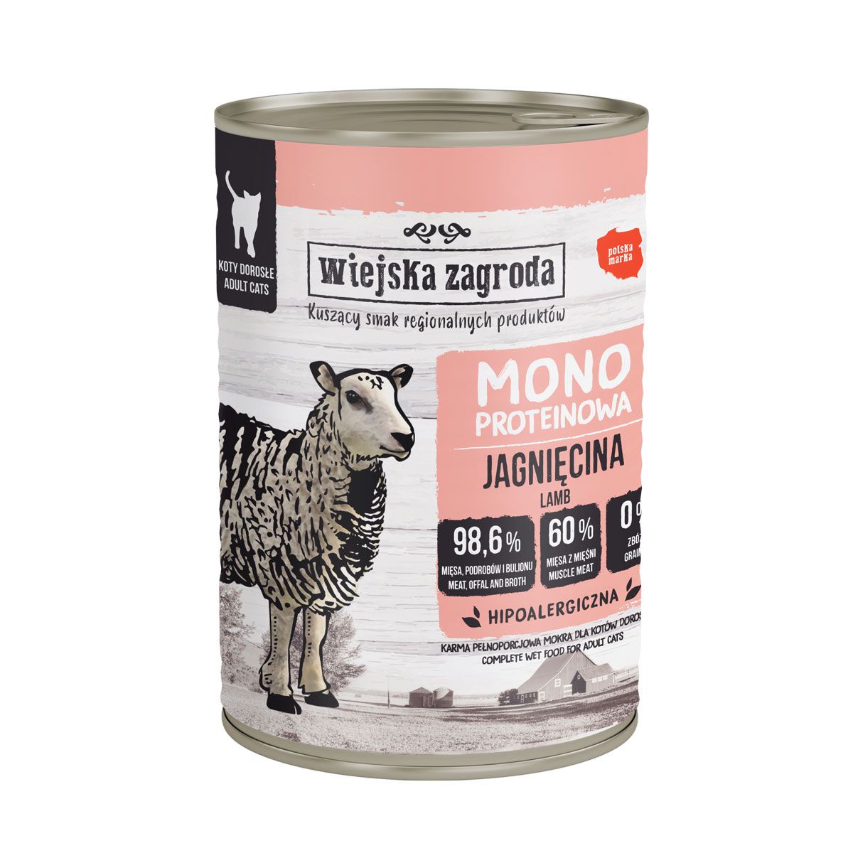 WIEJSKA ZAGRODA mokra karma dla kota Jagnięcina 400g