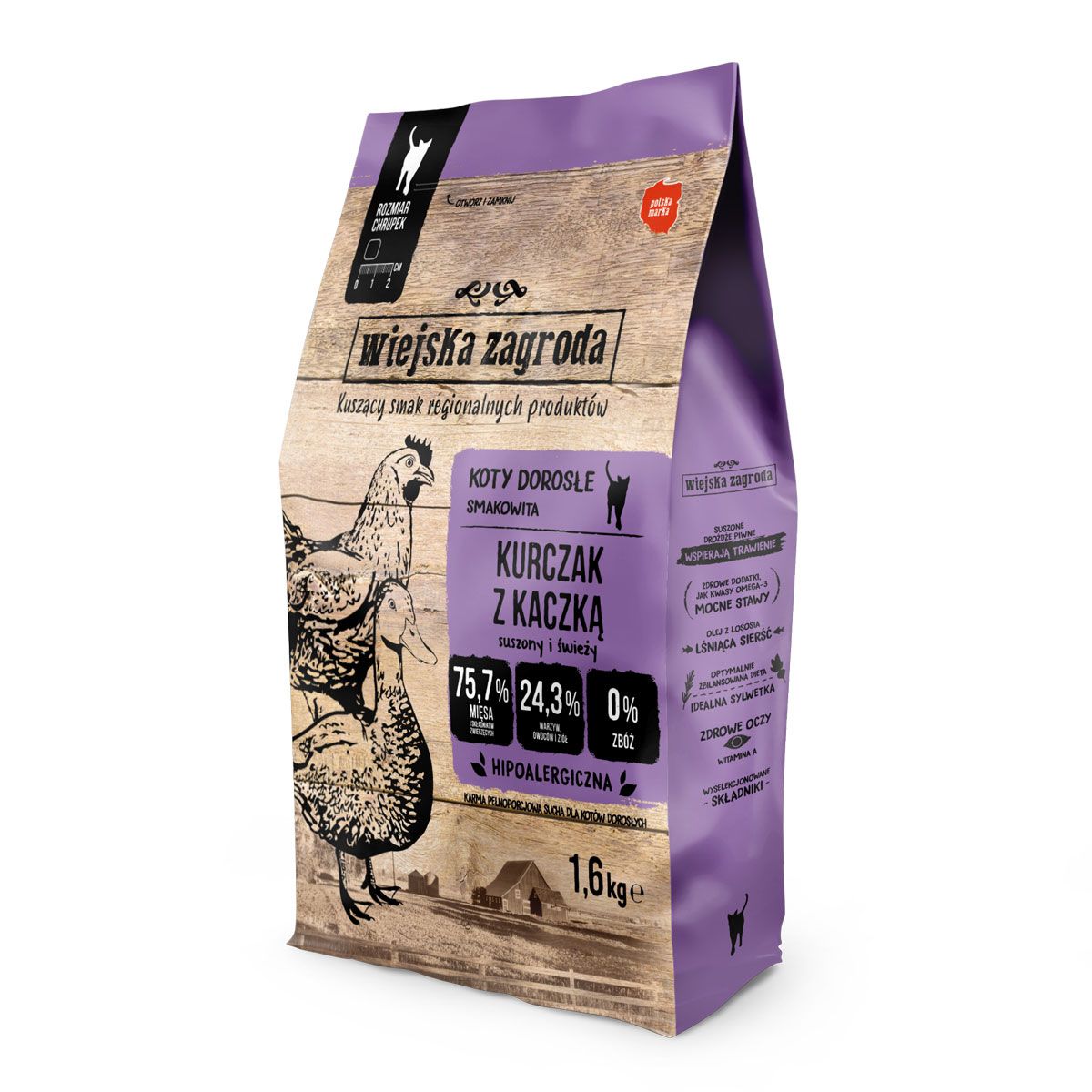 WIEJSKA ZAGRODA Kurczak z kaczką 1,6 kg