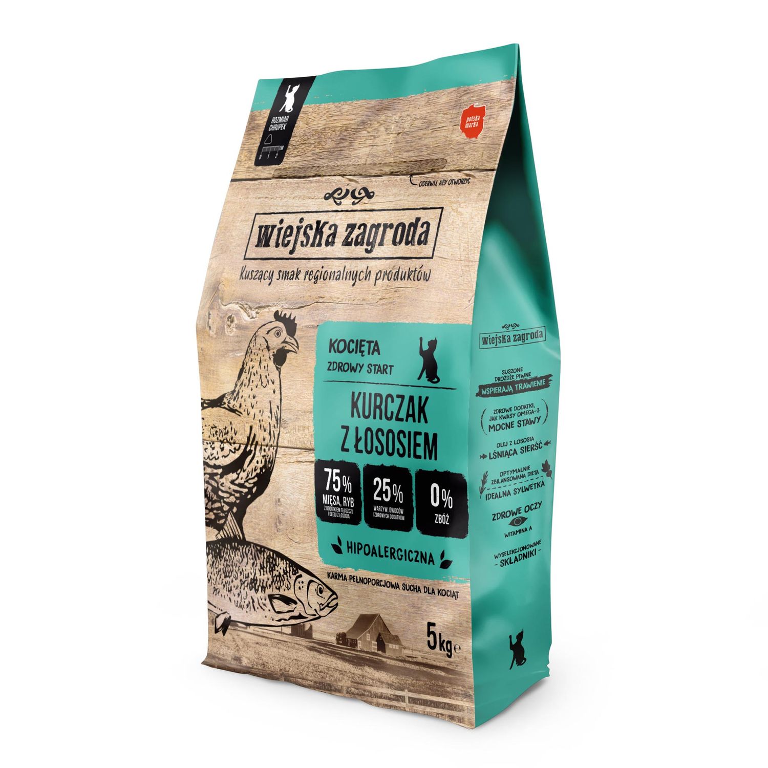 WIEJSKA ZAGRODA  Kurczak z łososiem 5 kg