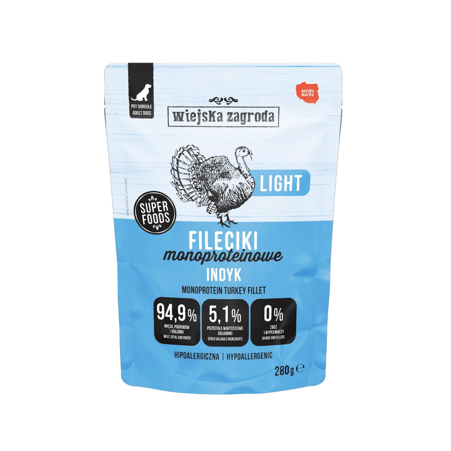WIEJSKA ZAGRODA Fileciki Indyk Light  280g