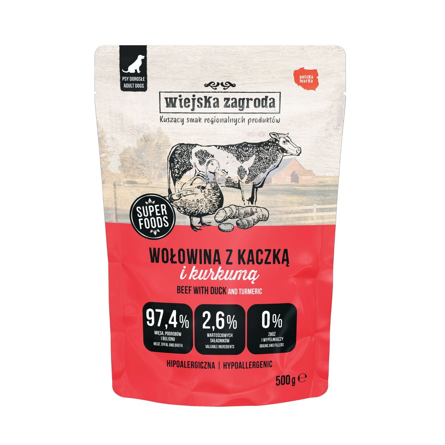 WIEJSKA ZAGRODA Wołowina z kaczką 500g