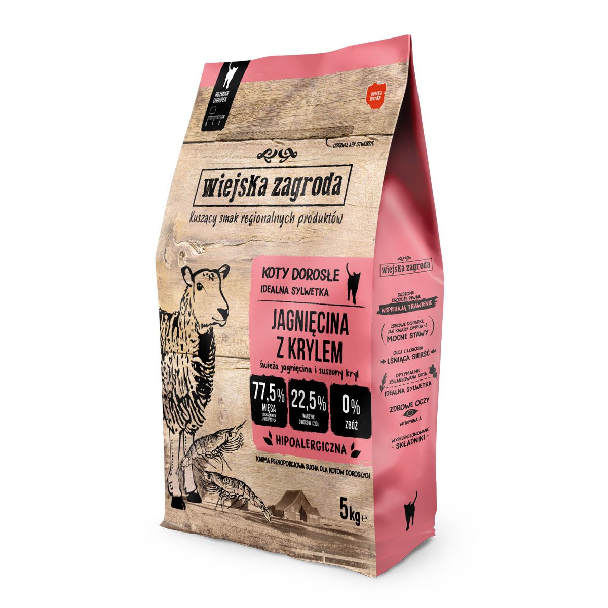 WIEJSKA ZAGRODA Jagnięcina z krylem 5 kg