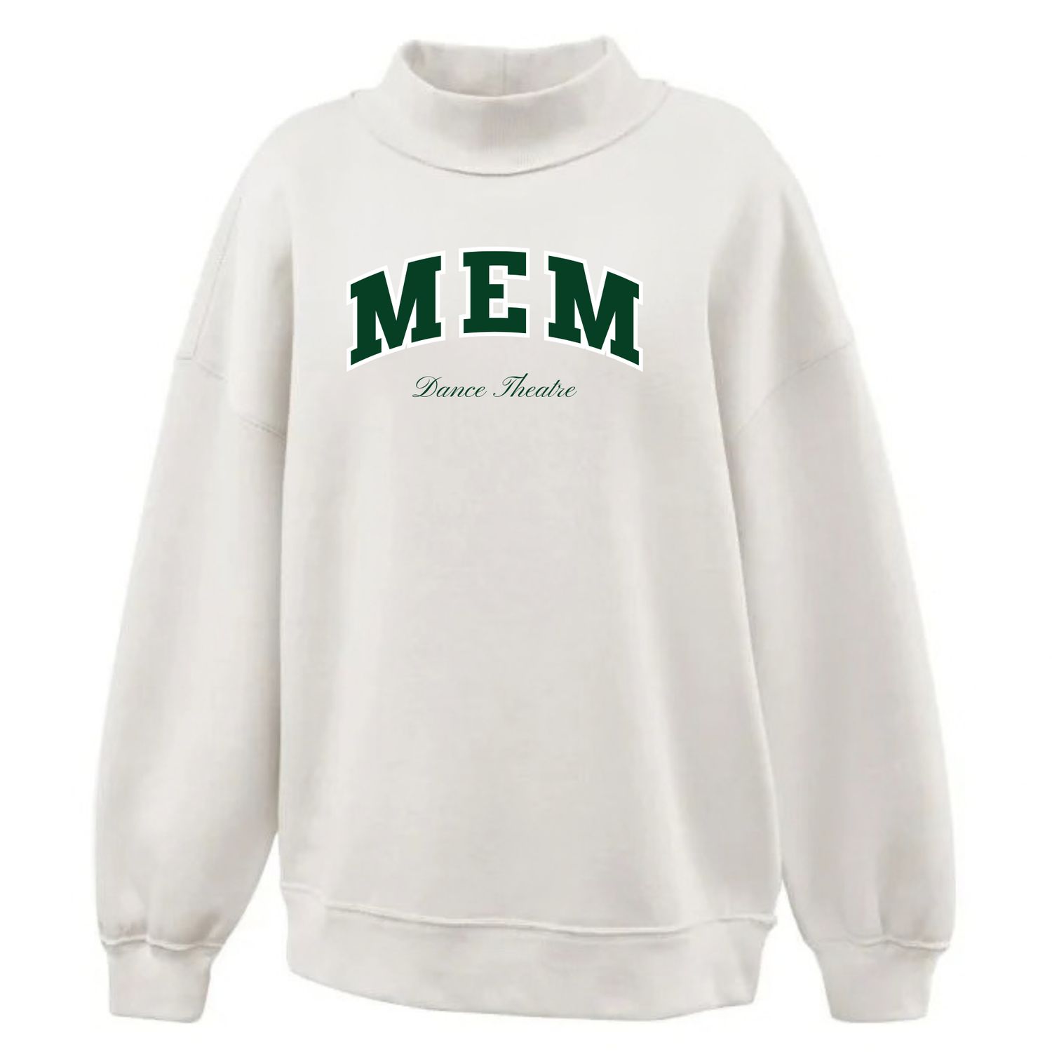 Applique Embroidery Mock Neck Sweatshirt Applique Embroidery Mock Neck Sweatshirt