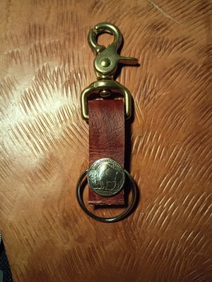 Buffalo Nickel Keychain with Trigger Snap