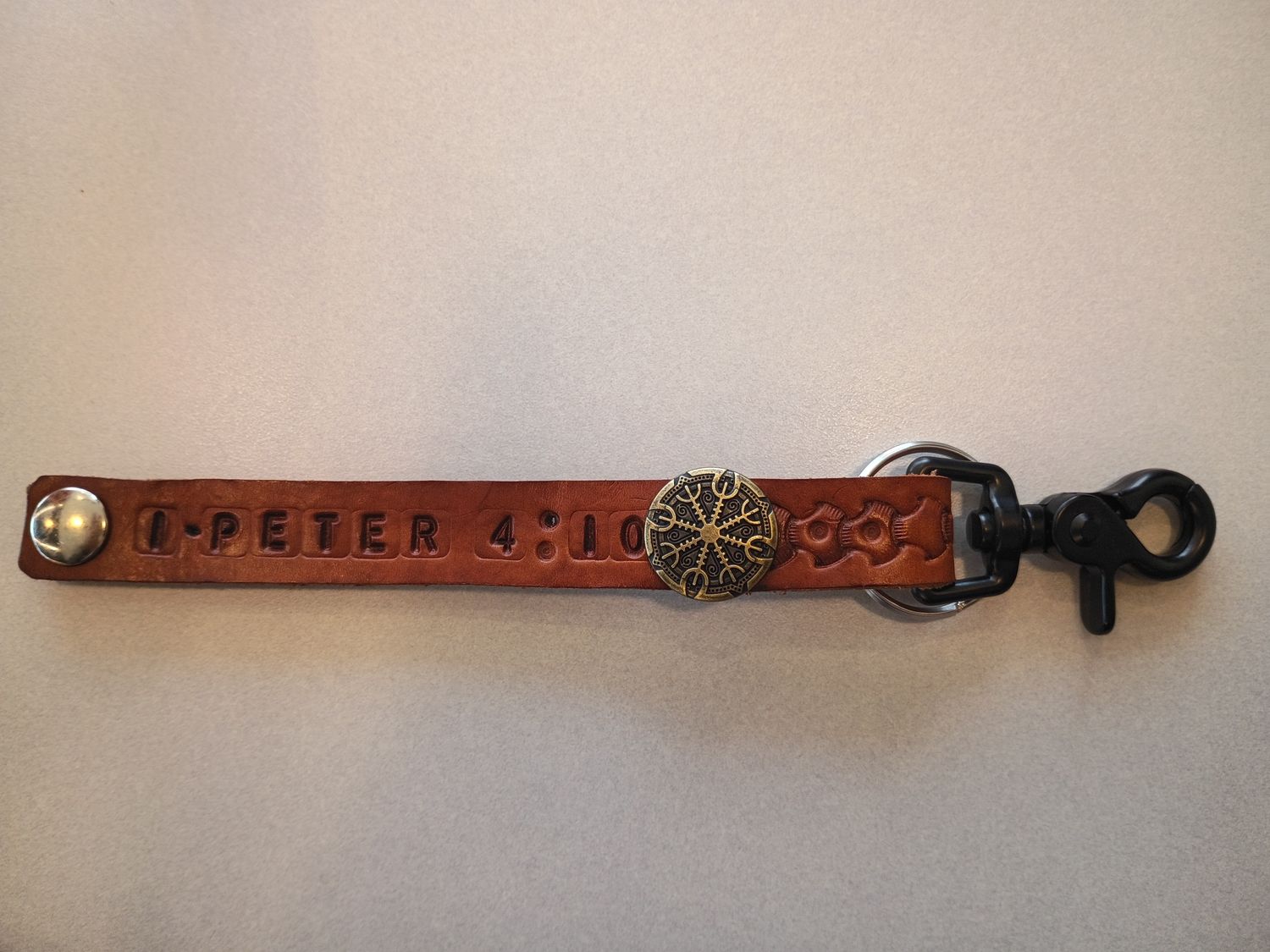 Limited Edition Scriptural Leather Keychain Limited Edition Scriptural Leather Keychain