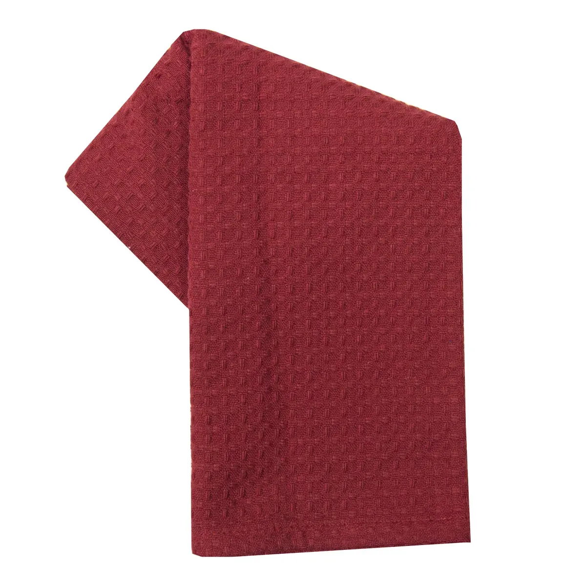 Solid Red Waffle Tea Towel