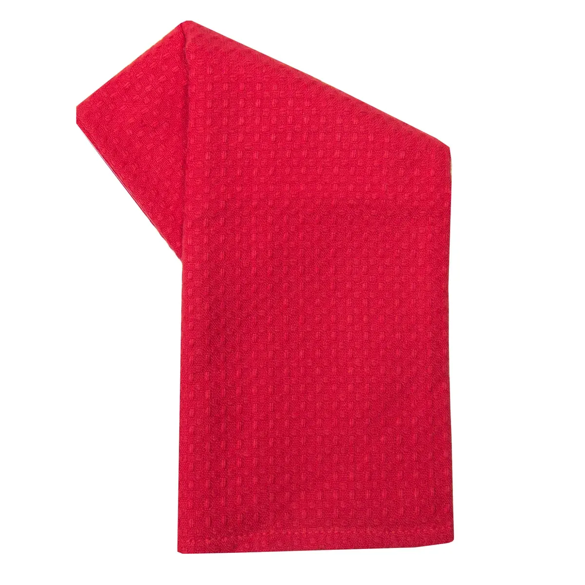 Bright Red Waffle Tea Towel