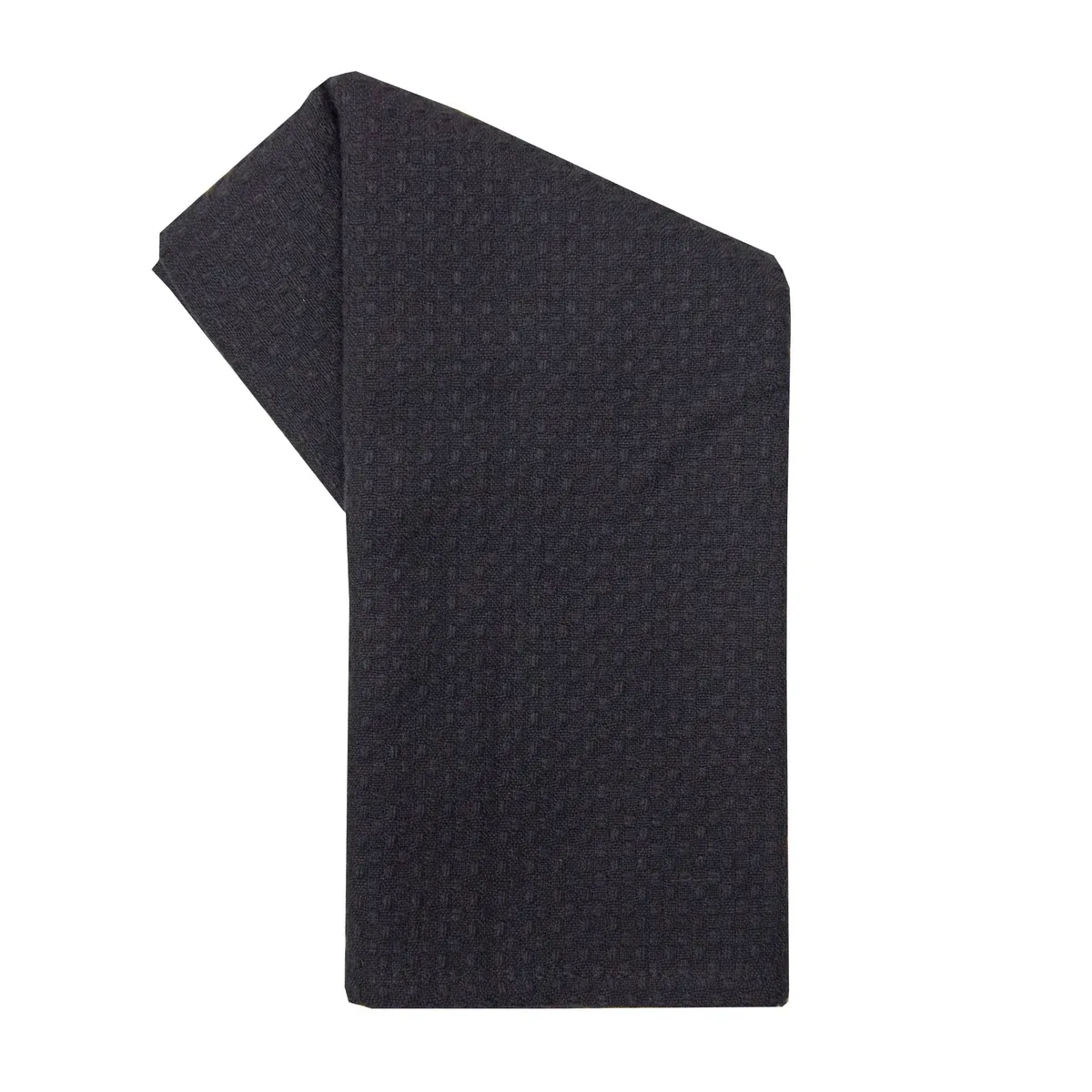 Solid Black Waffle Tea Towel