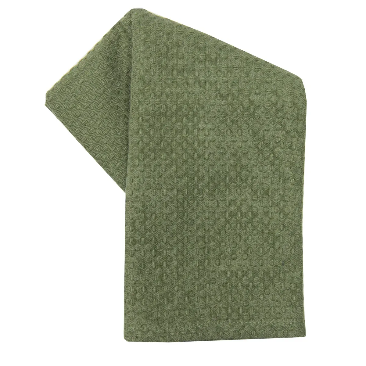 Solid Sage Waffle Tea Towel