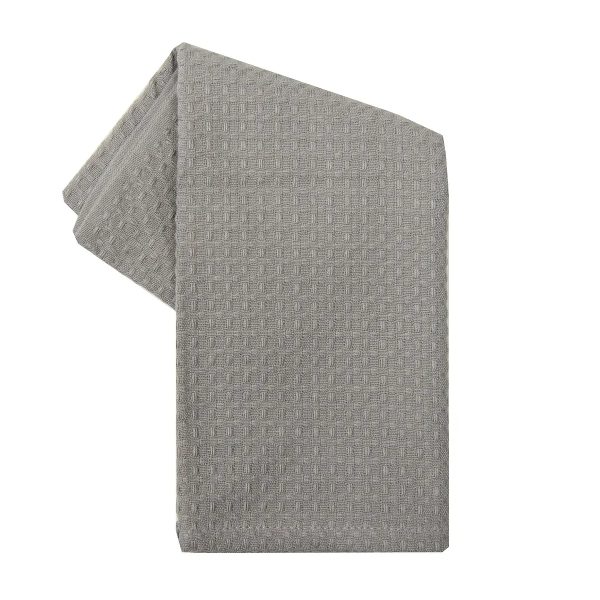 Solid Gray Waffle Tea Towel