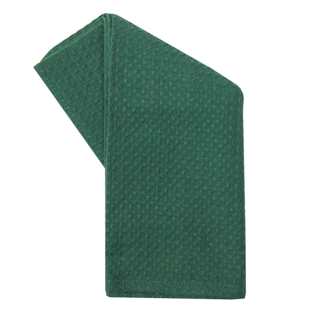 Solid Green Waffle Tea Towel
