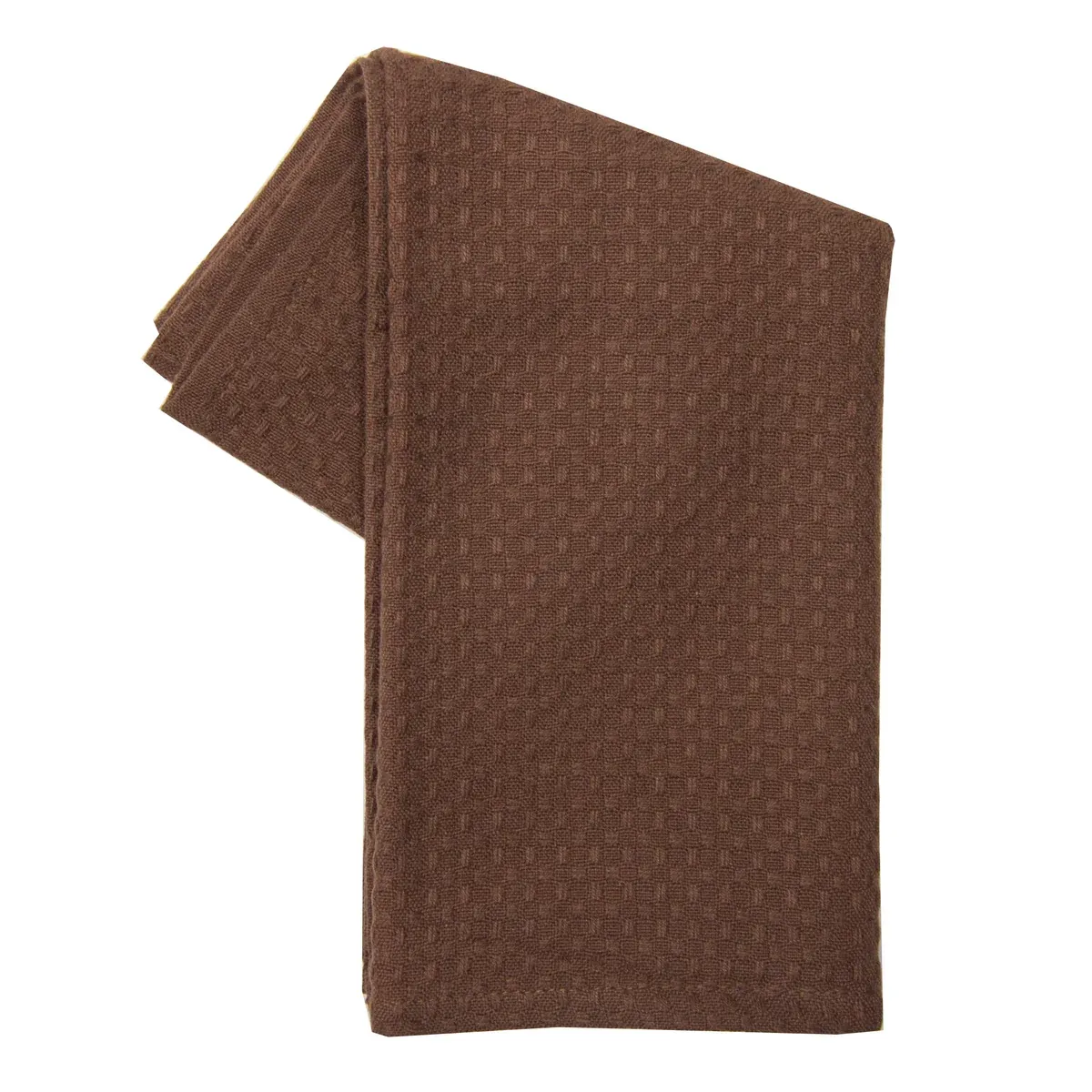 Solid Brown Waffle Tea Towel