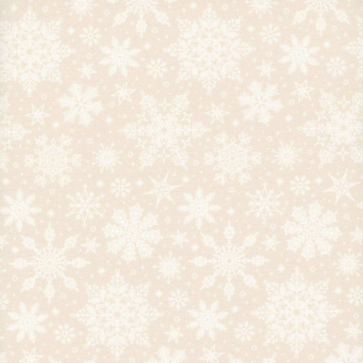 Poinsettias Christmas Snowflakes White