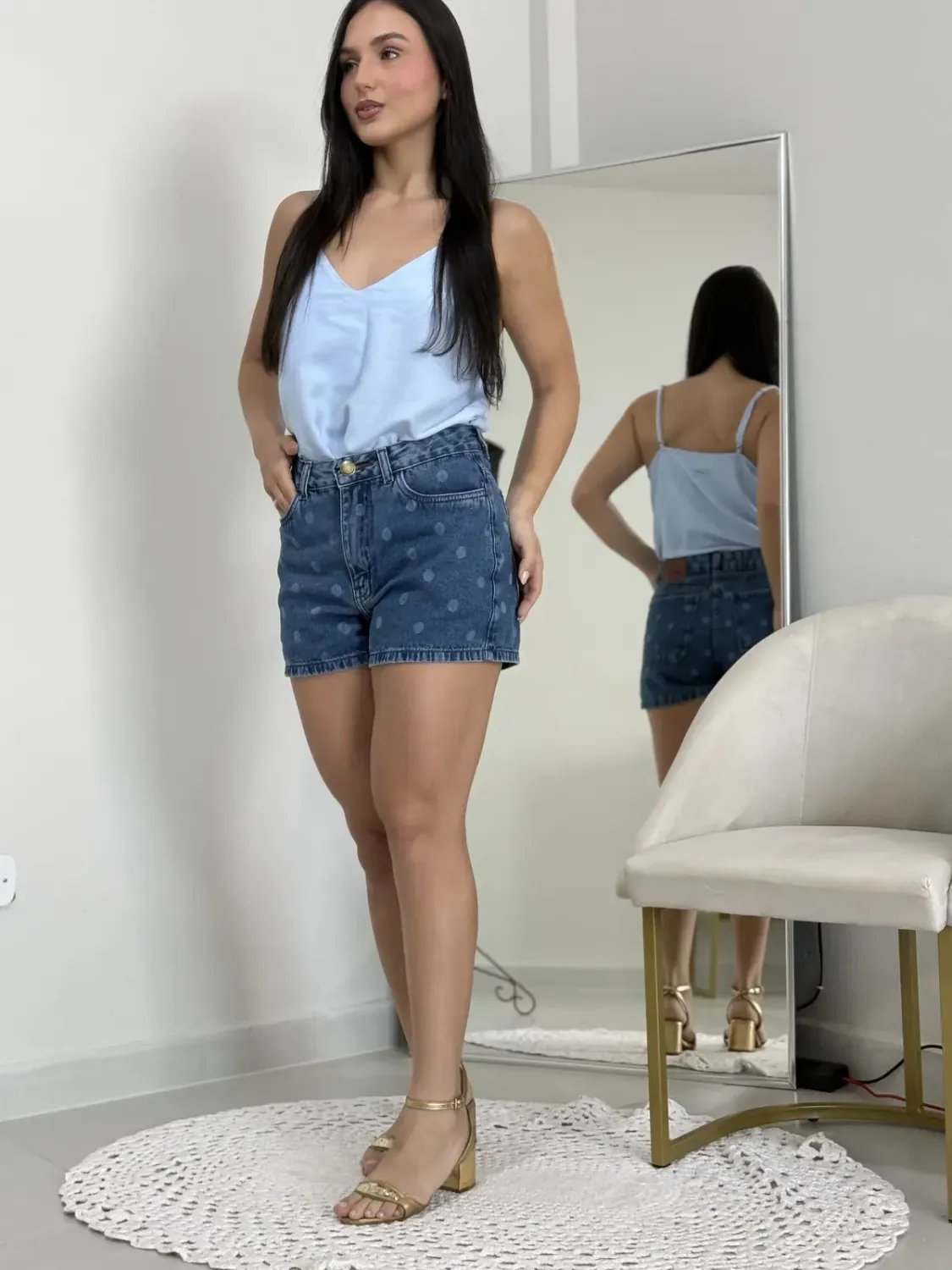 Woman wearing the Nexum Bella Polka Dot Short