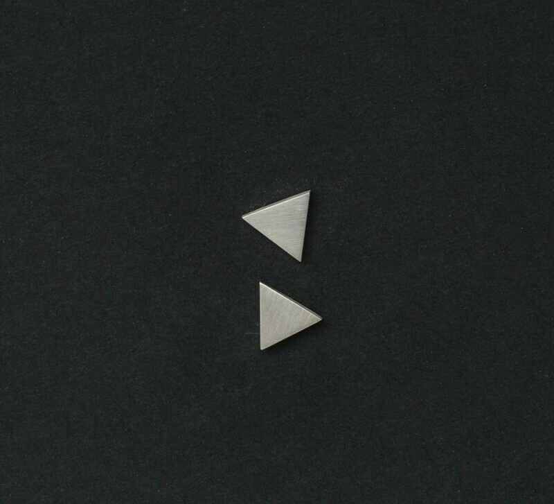 Satin Finish Triangle Studs