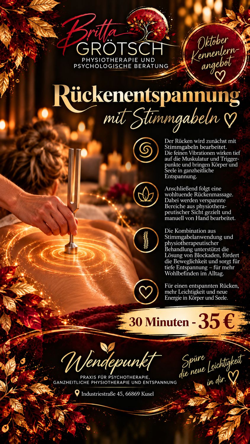 Monatsangebot: Rückenentspannung mit Stimmgabeln Monatsangebot: Rückenentspannung mit Stimmgabeln