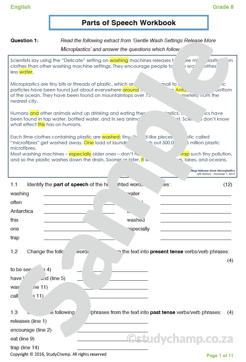 Grade 8 English Home Language Bundle